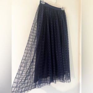Navy midi skirt